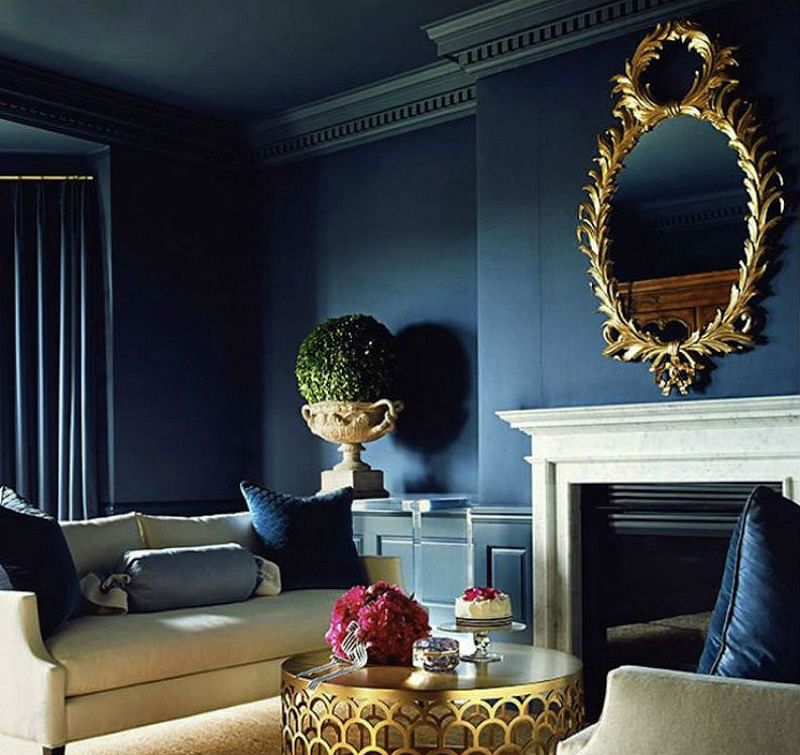 wallpapers Luxury Royal Blue And Grey Living Room Decor houszed