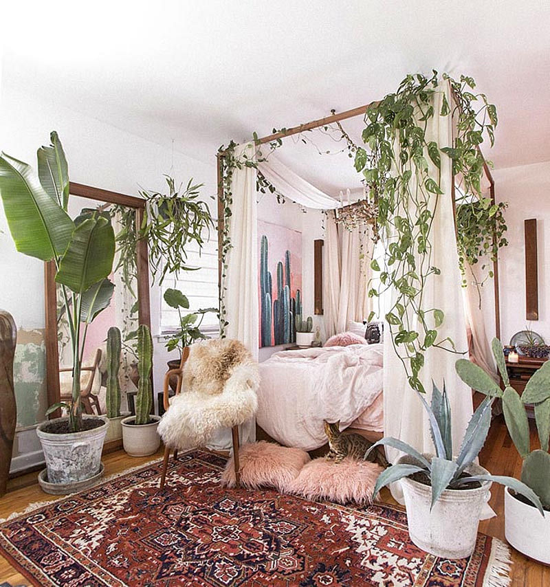 19 Boho Bedroom Ideas That Deliver Chic Bohemian Vibe In 2022 - Bohemian Style Paint Colors