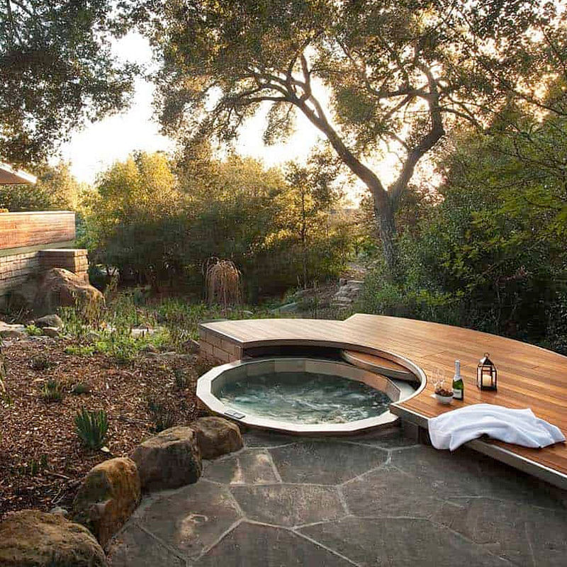 Outdoor hot tub landscaping ideas