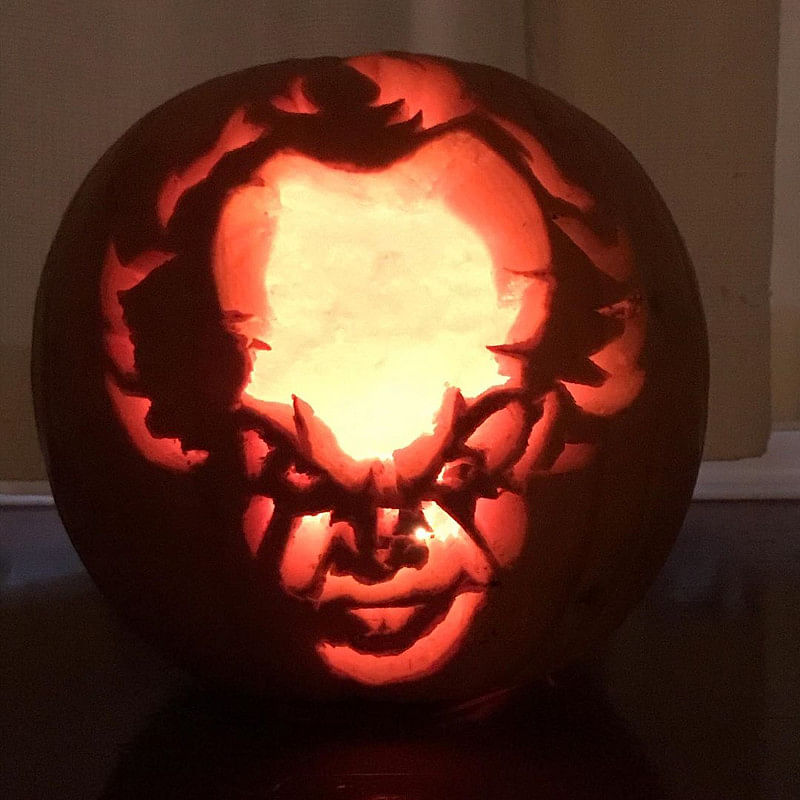 chucky pumpkin painting