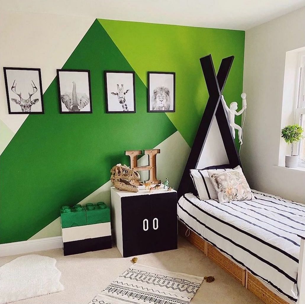 Lime green deals and black bedroom