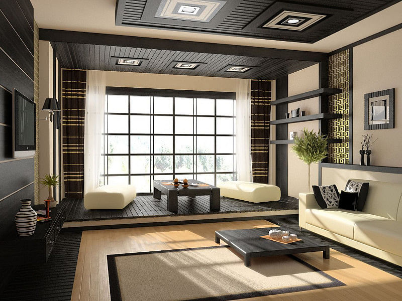 Modern japanese style 2024 living room